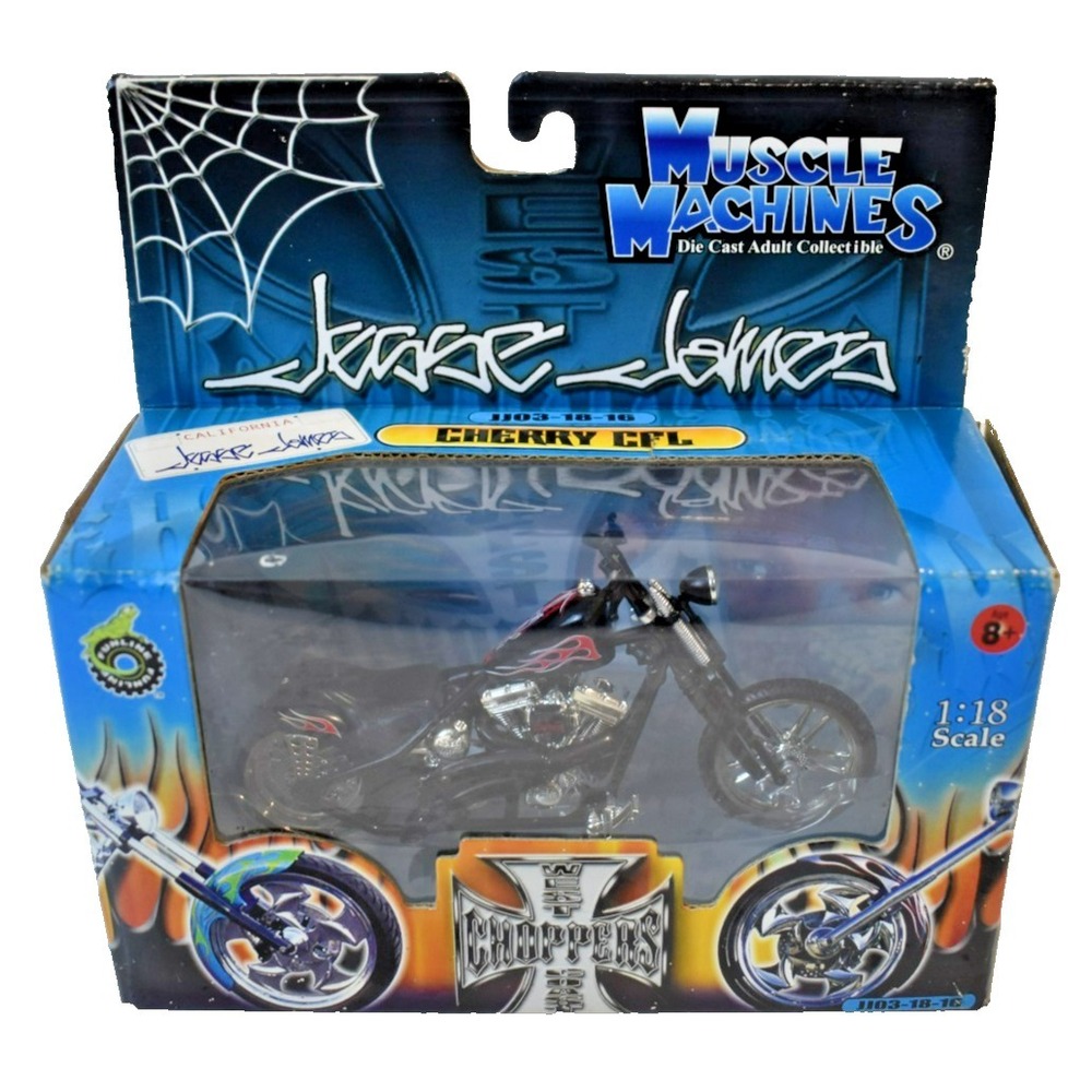 Jesse James West Coast Choppers Cherry CFL Black 1:18 Muscle Machines 71121